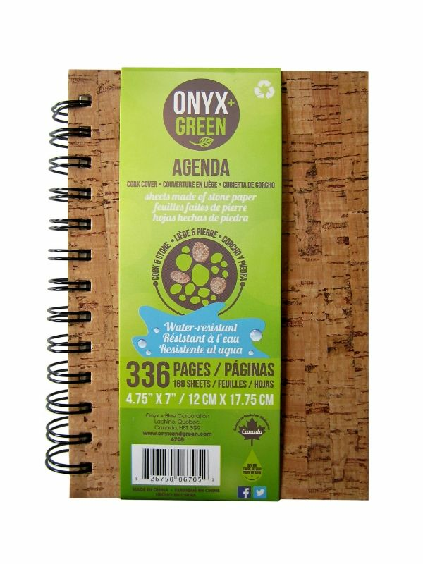 Cork Cover Perpetual Agenda, 168 sheets (Onyx and Green)