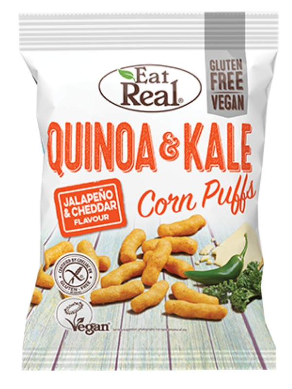 Quinoa & Kale Puffs with Jalapeno & Cheddar 40g (Eat Real)