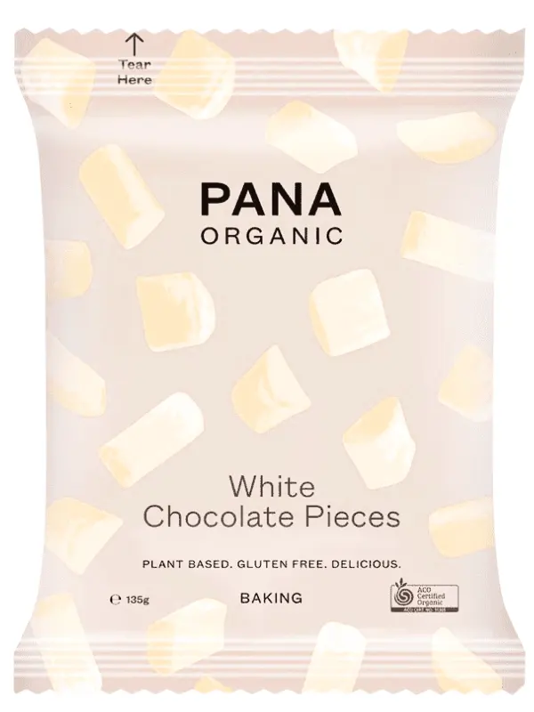 Organic White Chocolate Baking Pieces 135g (Pana Chocolate)
