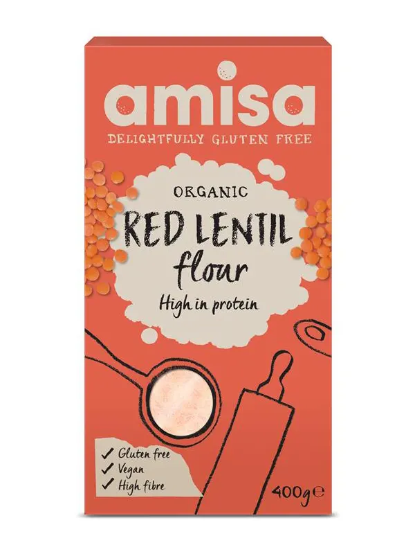 Organic Red Lentil Flour 400g (Amisa)