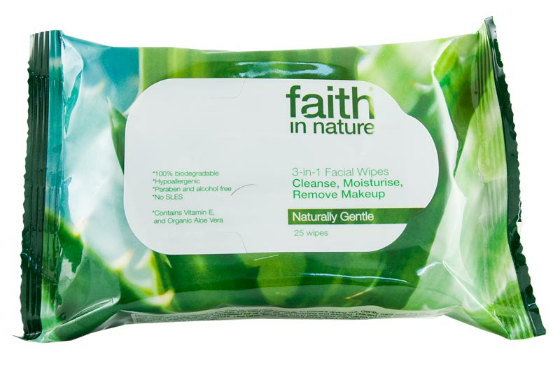 3-in-1 Facial Wipes x 25 Wipes (Faith in Nature)