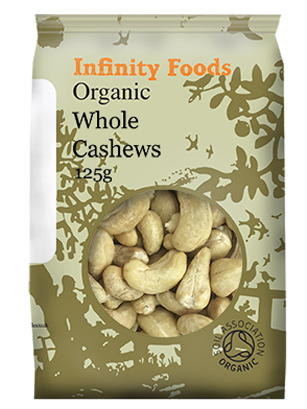 Whole Organic Cashew Nuts 125g (Infinity Foods)