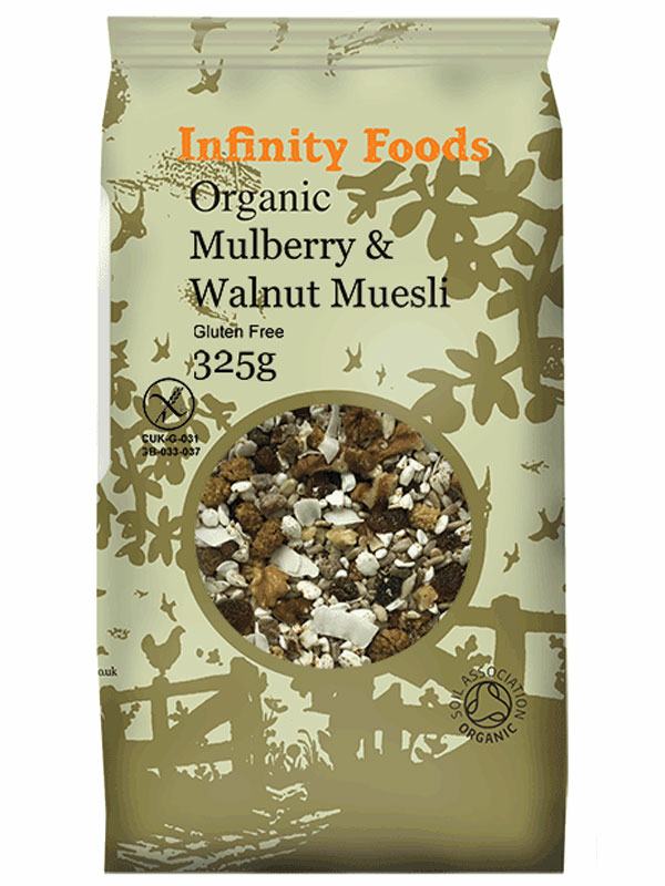 Gluten-Free Mulberry & Walnut Muesli 325g, Organic (Infinity Foods)