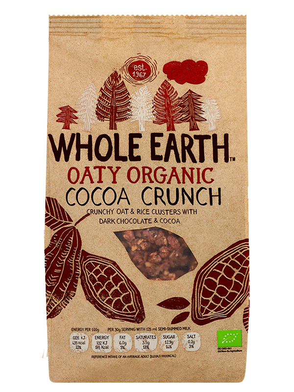 Organic Cocoa Crunch Cereal 375g (Whole Earth)