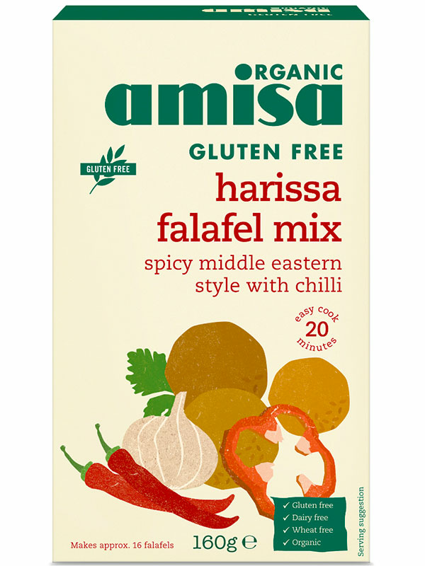 Harissa Falafel Mix, Gluten Free, Organic 160g (Amisa)