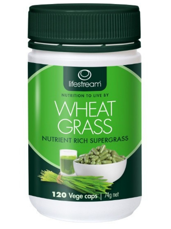 Wheat Grass 500mg, Organic 120 Vegcaps (Lifestream)
