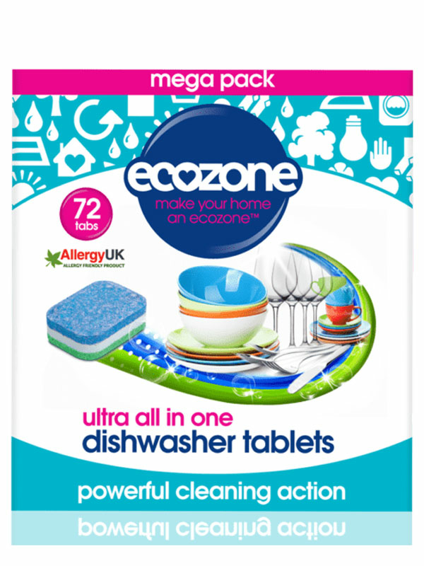 All-In-One Dishwasher Tablets - 72 Tablets  (Ecozone)