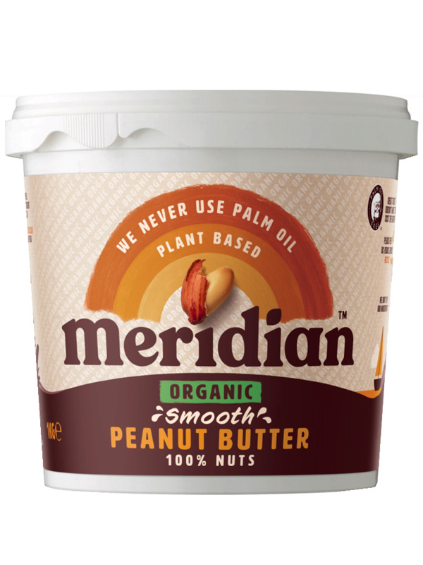 Organic Smooth Peanut Butter 1kg (Meridian) Healthy Supplies