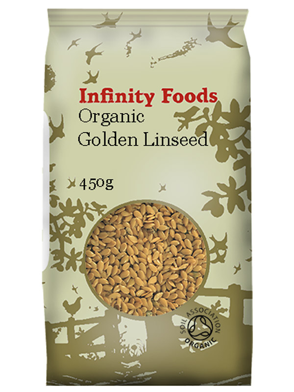 Whole Golden Flax Seeds [Linseed] 450g - Organic (Infinity Foods)