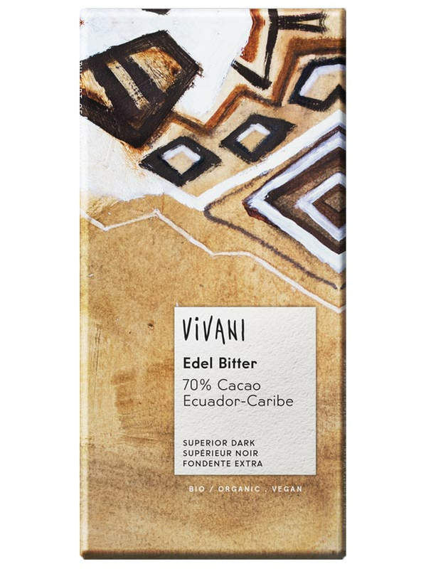 Vegan Superior 70% Dark Chocolate 100g, Organic (Vivani)