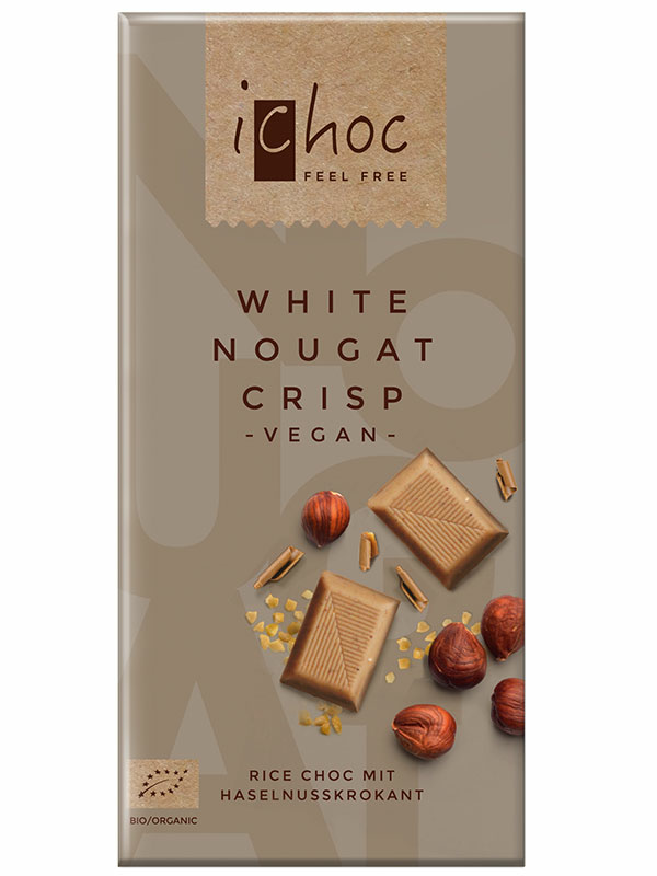 White Nougat Crisp Rice Chocolate 80g (iChoc)