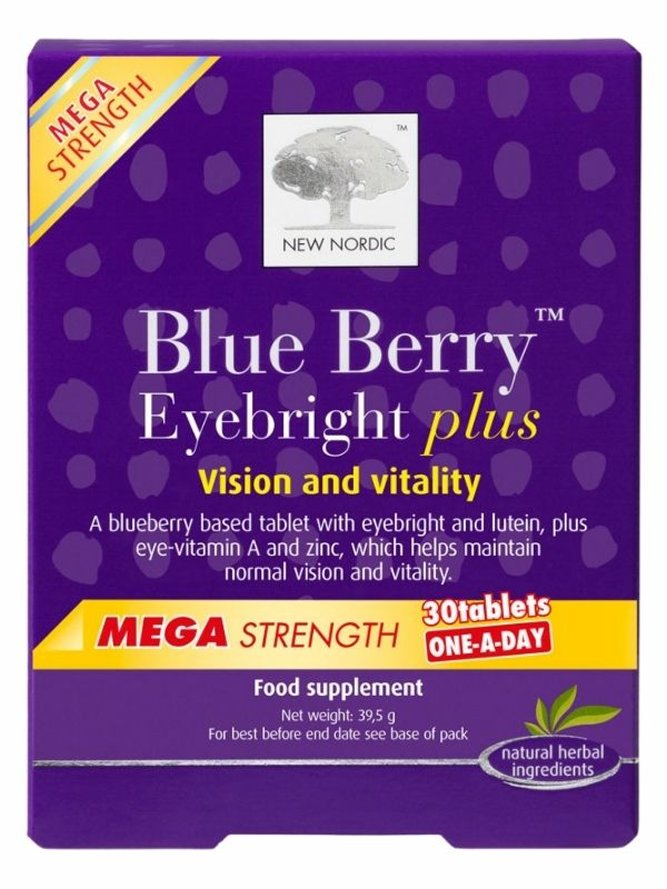 Blue Berry Eyebright Mega for Vision & Vitality 30 tablets (New Nordic)