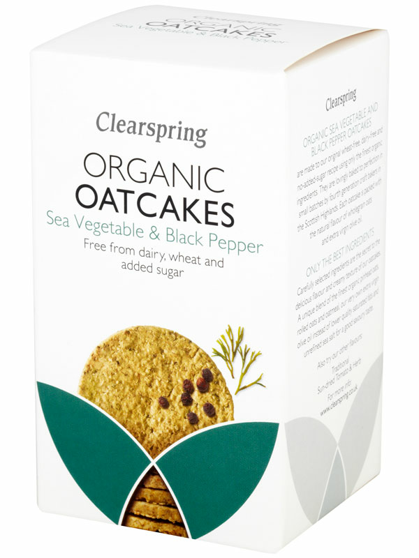 Sea Veg + Black Pepper Oatcakes, Organic 200g (Clearspring)