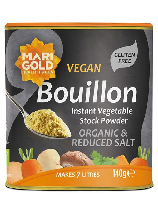 Organic Vegan Bouillon Powder, Gluten-Free, Less Salt 140g (Marigold)