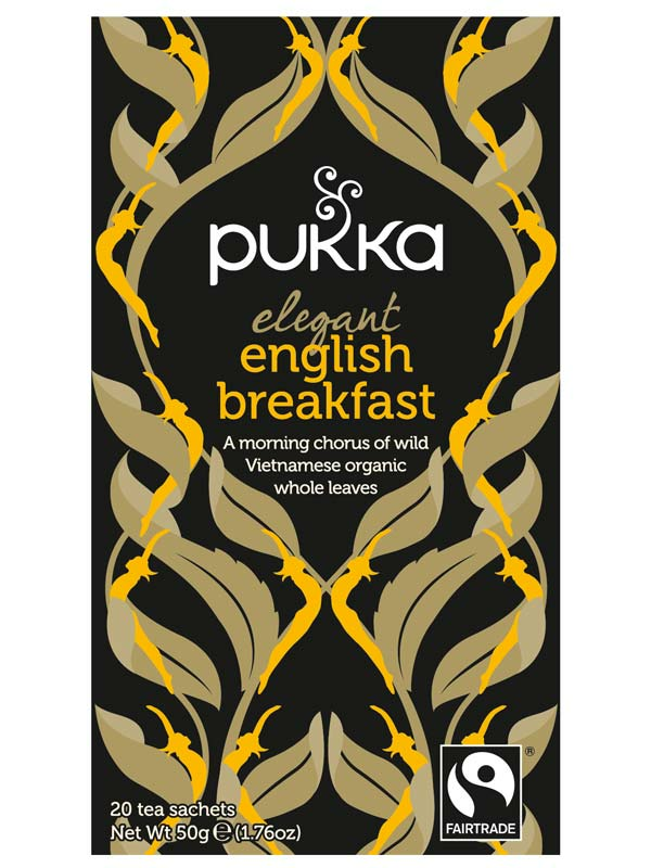 Elegant English Breakfast Tea, Organic 20 x Sachets (Pukka)