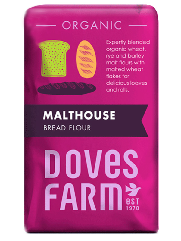 Organic Malthouse Bread Flour 1kg (Doves Farm)