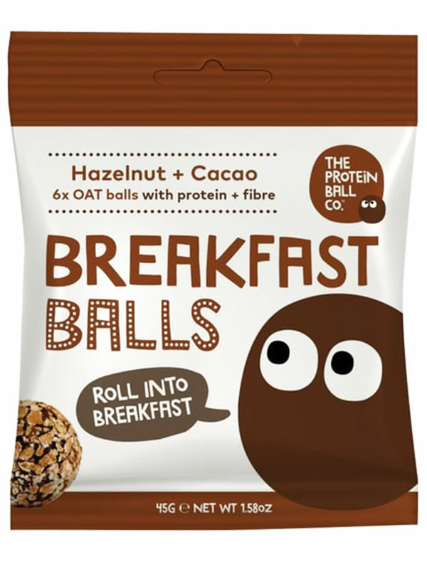 Hazelnut & Cacao Breakfast Balls, 45g (The Protein Ball Co.) Healthy