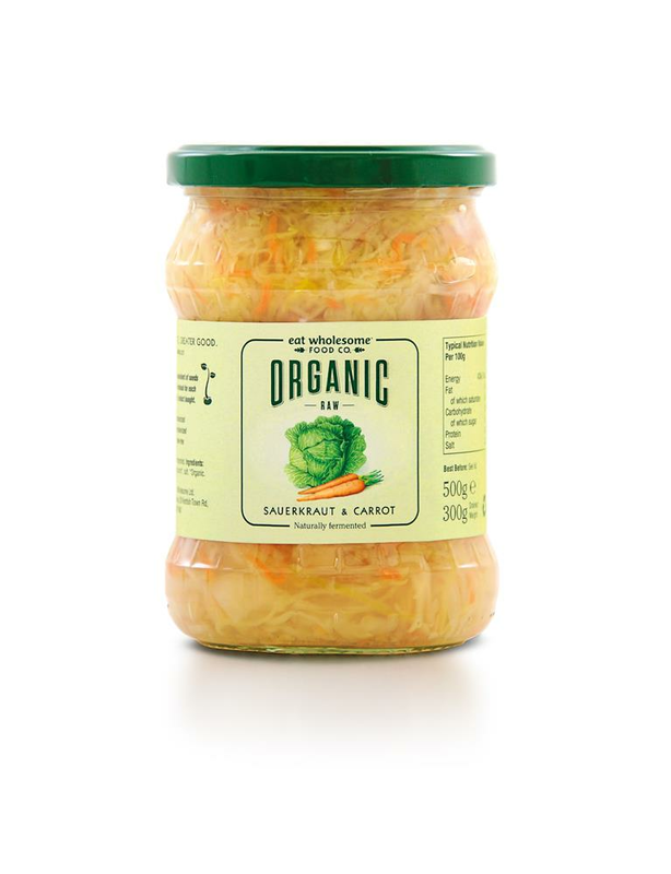 Organic Raw Sauerkraut & Carrot 500g (Eat Wholesome)
