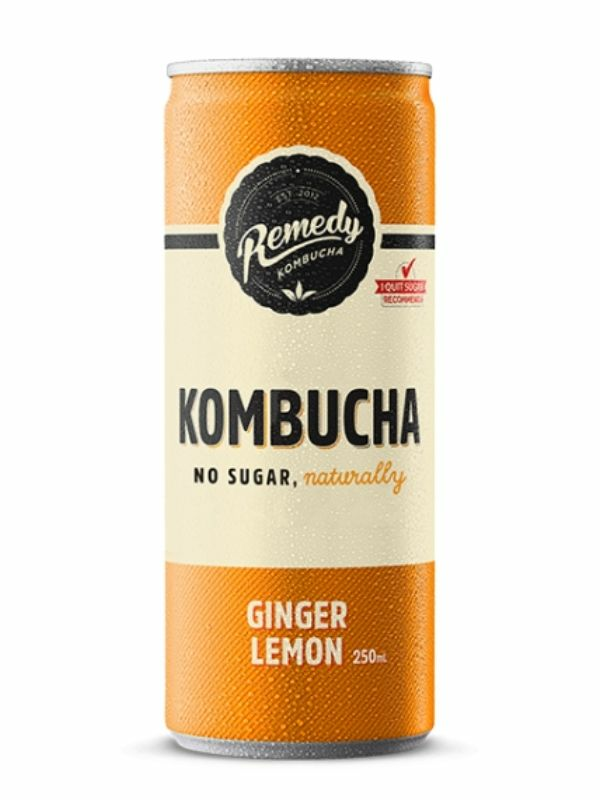 Ginger Lemon Kombucha 250ml (Remedy)