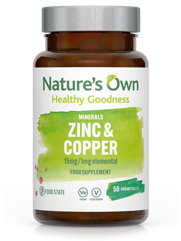 Zinc & Copper 15mg/1mg, 50 Tablets (Nature's Own)