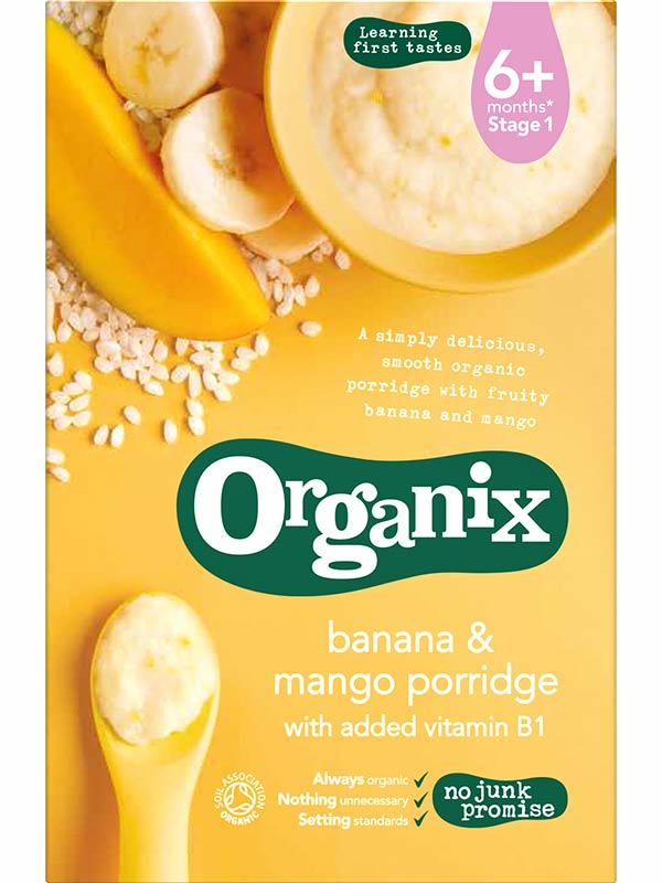 Banana & Mango Porridge, Organic 120g (Organix)