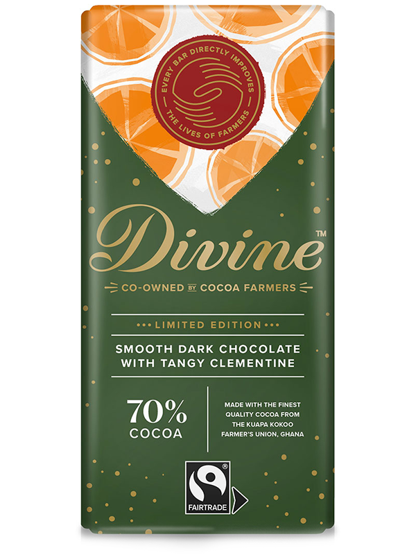 Dark Chocolate with Clementine 90g (Divine Chocolate)