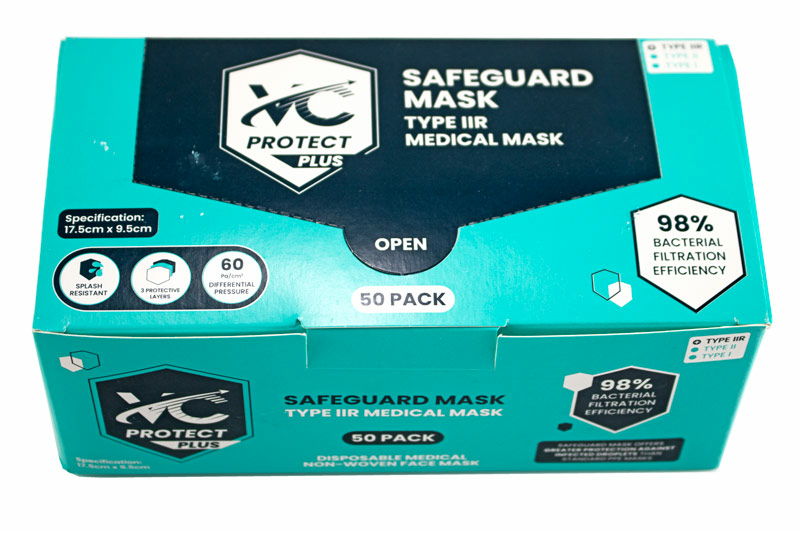 Type IIR Medical Face Masks, 50 Masks (Protect Plus)