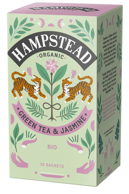 Organic Jasmine Green 20 Sachets 40g (Hampstead Tea)