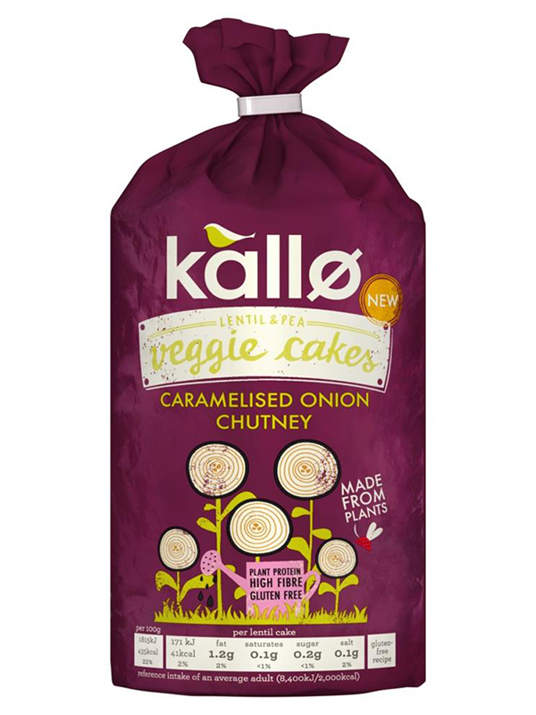 Caramelised Onion Chutney Veggie Cakes 122g (Kallo) Healthy Supplies
