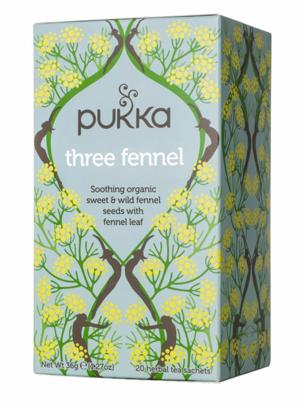 Three Fennel Tea, Organic 20 x Sachets (Pukka)