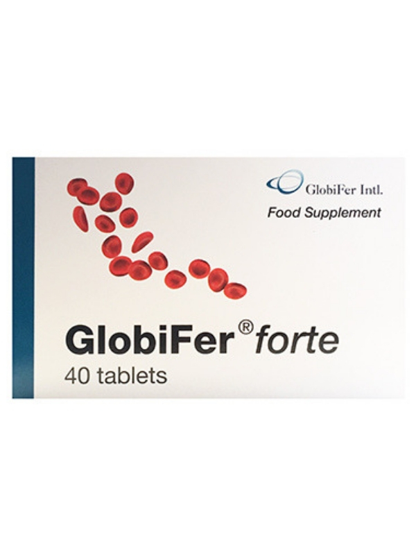 GlobiFer Iron Deficiency Supplements, 40 Tablets (Globifer Forte)