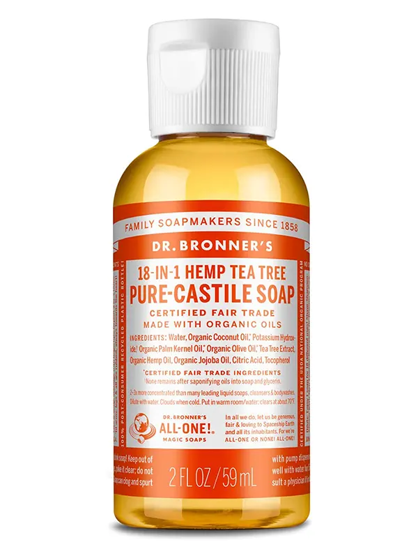18-in-1 Hemp Tea Tree Castile Soap 60ml (Dr. Bronner's)