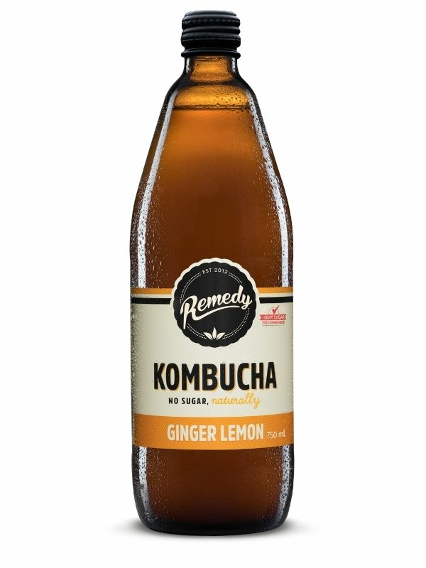 Ginger Lemon Kombucha 750ml (Remedy)