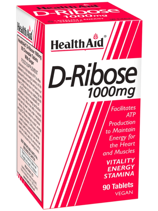 D-Ribose 1000mg Supplements, 90 Tablets (Health Aid)