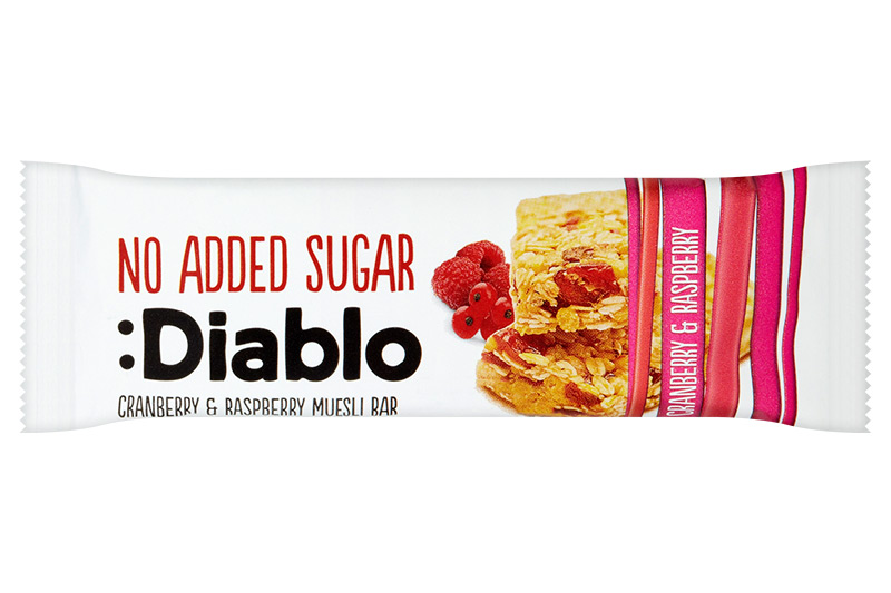 Cranberry & Raspberry Muesli Bar 30g (Diablo)