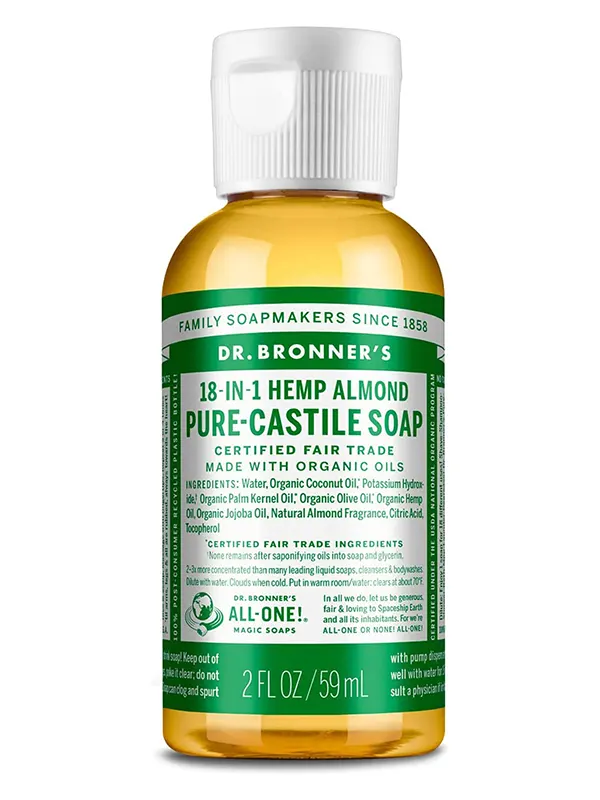 18-in-1 Hemp Almond Pure Castile Soap 60ml (Dr. Bronner's)