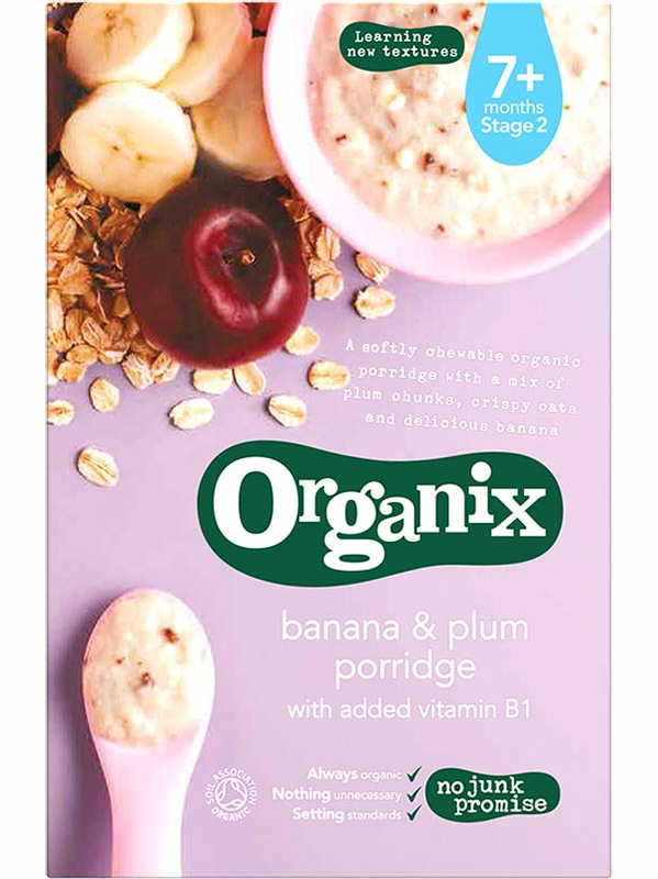 Banana & Plum Porridge, Organic 200g (Organix)