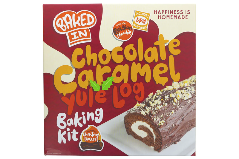 Chocolate and Caramel Yule Log 384g (Bakedin)