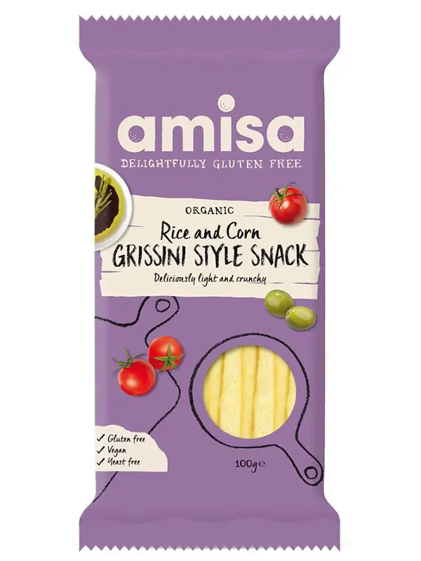 Organic Corn and Rice Grissini 100g (Amisa)