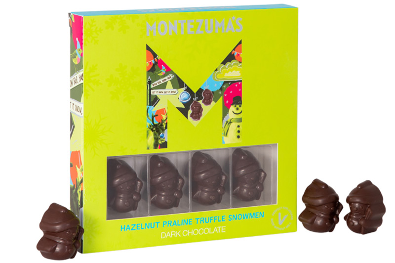 Dark Chocolate & Hazelnut Truffle Snowmen 110g (Montezuma's)