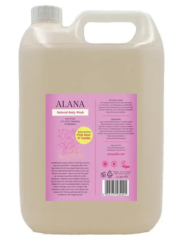Pink Rose and Vanilla Body Wash 5L (Alana) Healthy Supplies