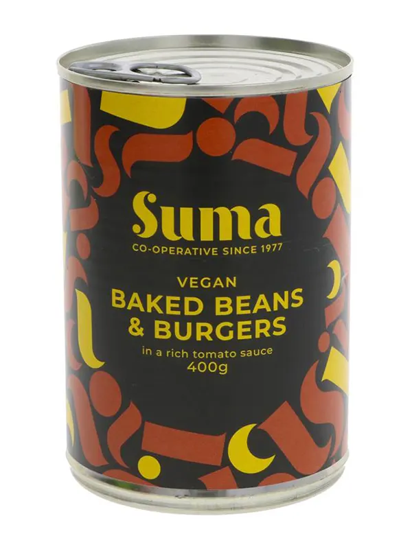 Baked Beans and Vegan Burgers 400g (Suma)