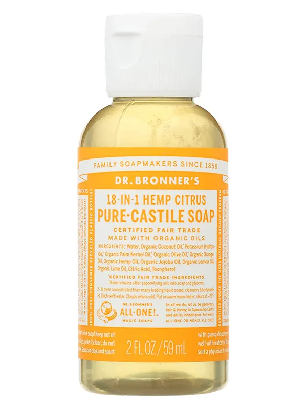 18-in-1 Hemp Citrus Pure Castile Soap 60ml (Dr. Bronner's)
