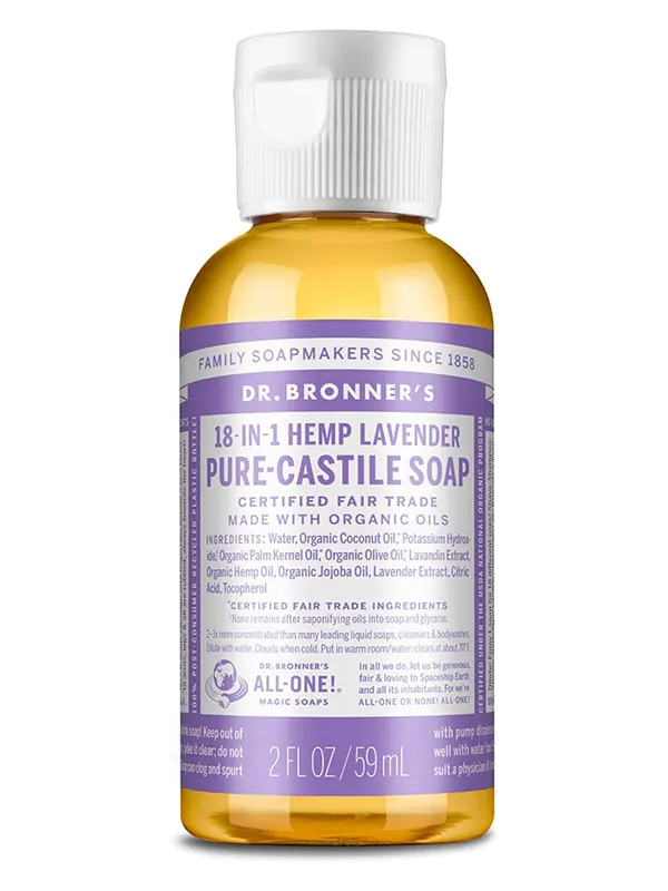 18-in-1 Hemp Lavender Castile Soap 60ml (Dr. Bronner's)