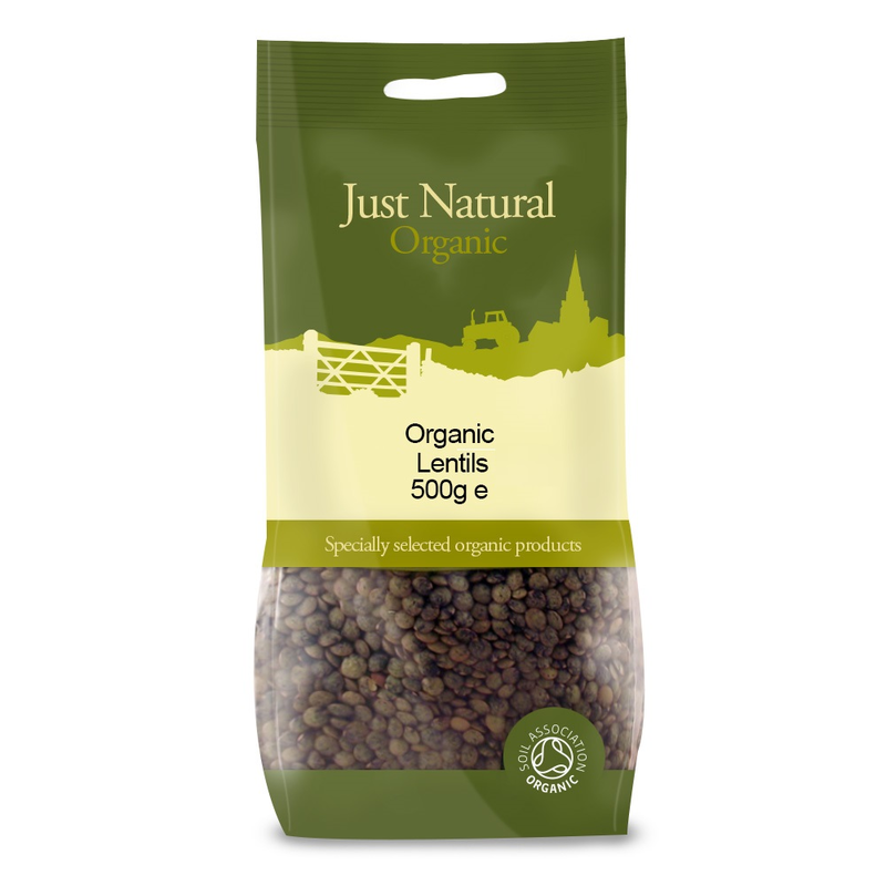 Dark Green Speckled Lentils 500g, Organic (Just Natural Organic)