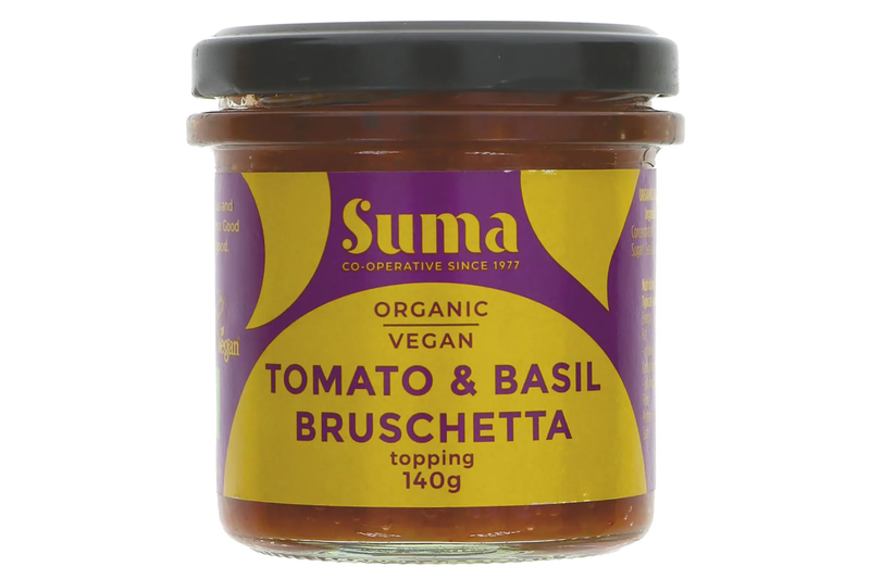 Organic Tomato and Basil Bruschetta 140g (Suma)