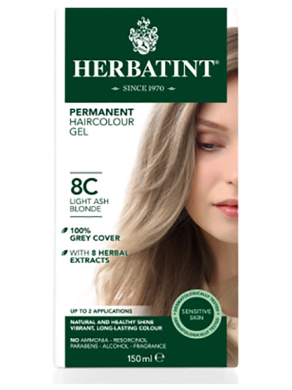8C Light Ash Blonde Hair Colour 150ml (Herbatint)