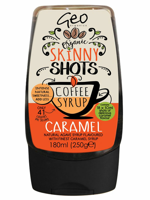 Skinny Shots - Caramel Coffee Syrup, Organic 250g (Geo Organics)