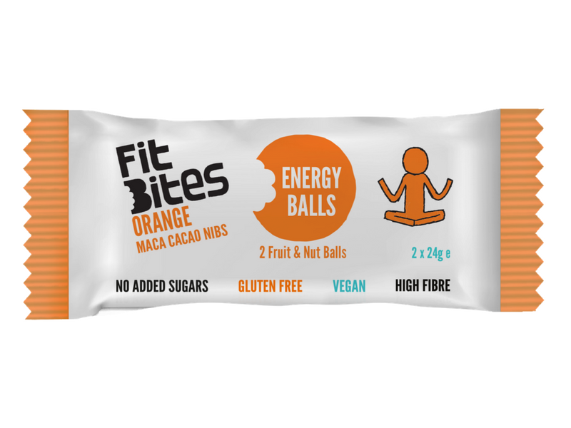 Orange, Maca & Cacao Energy Balls, Organic 50g (Fit Bites)