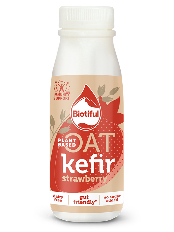Plant-Based Oat Kefir Strawberry 250ml (Biotiful Dairy)
